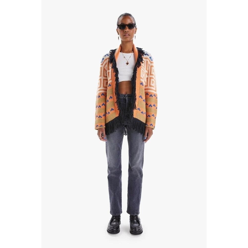 Mother Denim The Belted alpaca blended Short Cardigan in Runaway Child XS